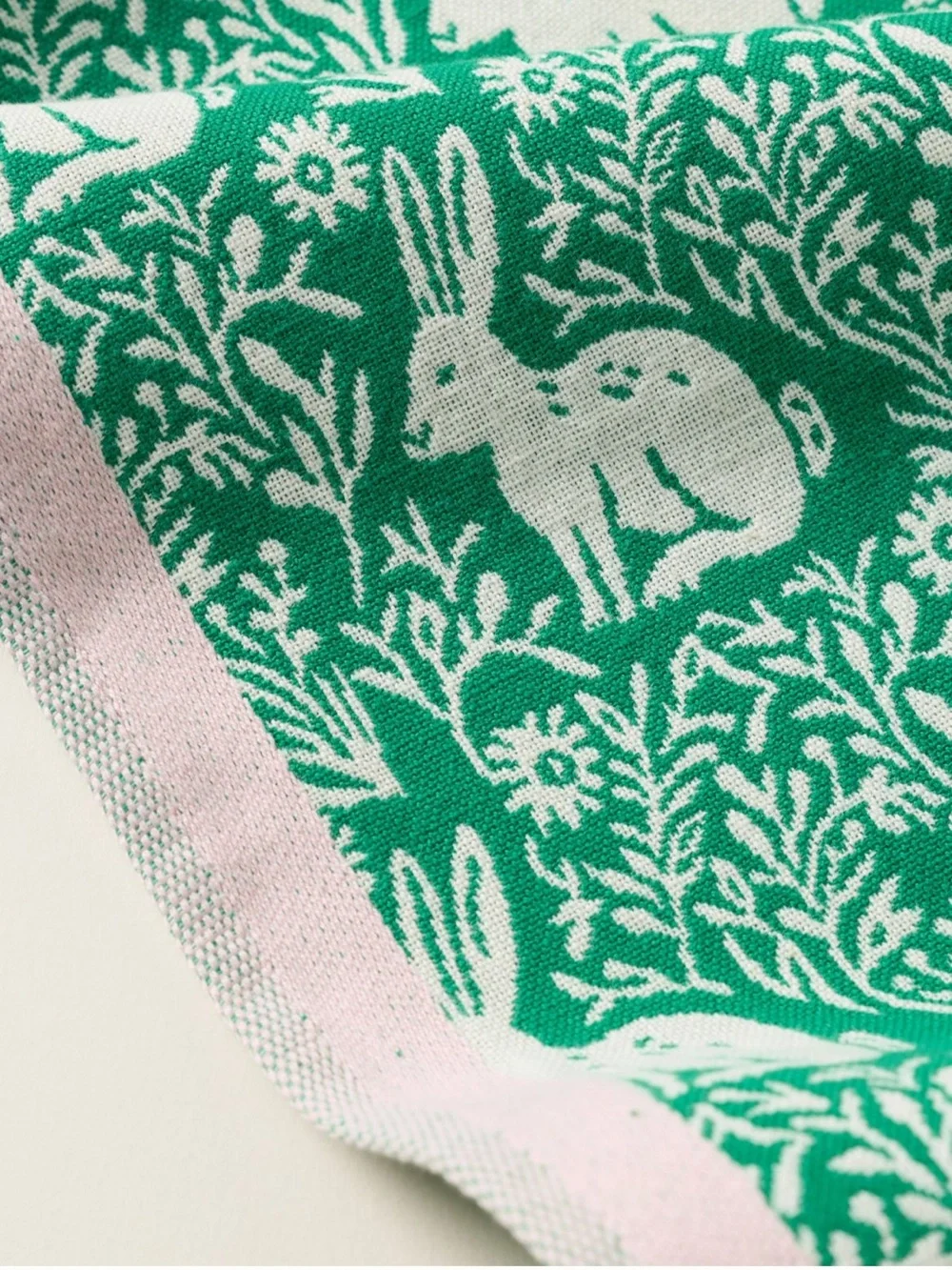 New! NWT Anthropologie Bunny Jacquard Table Runner